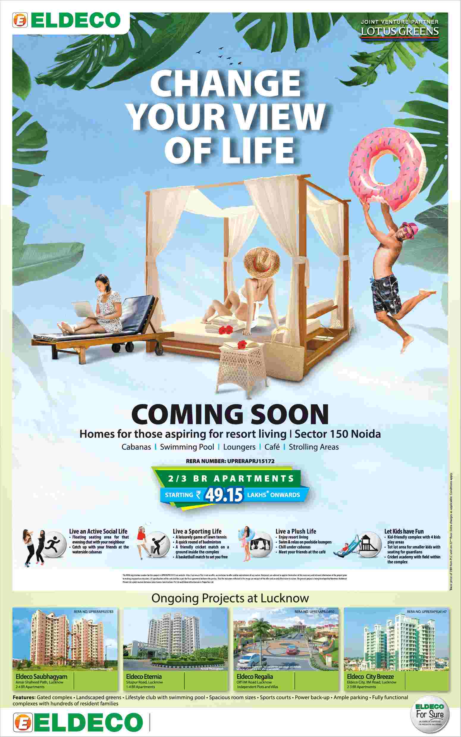 Book 2 & 3 BR Homes starting at Rs. 49.15 Lacs onwards at Eldeco Live By The Greens in Noida Update